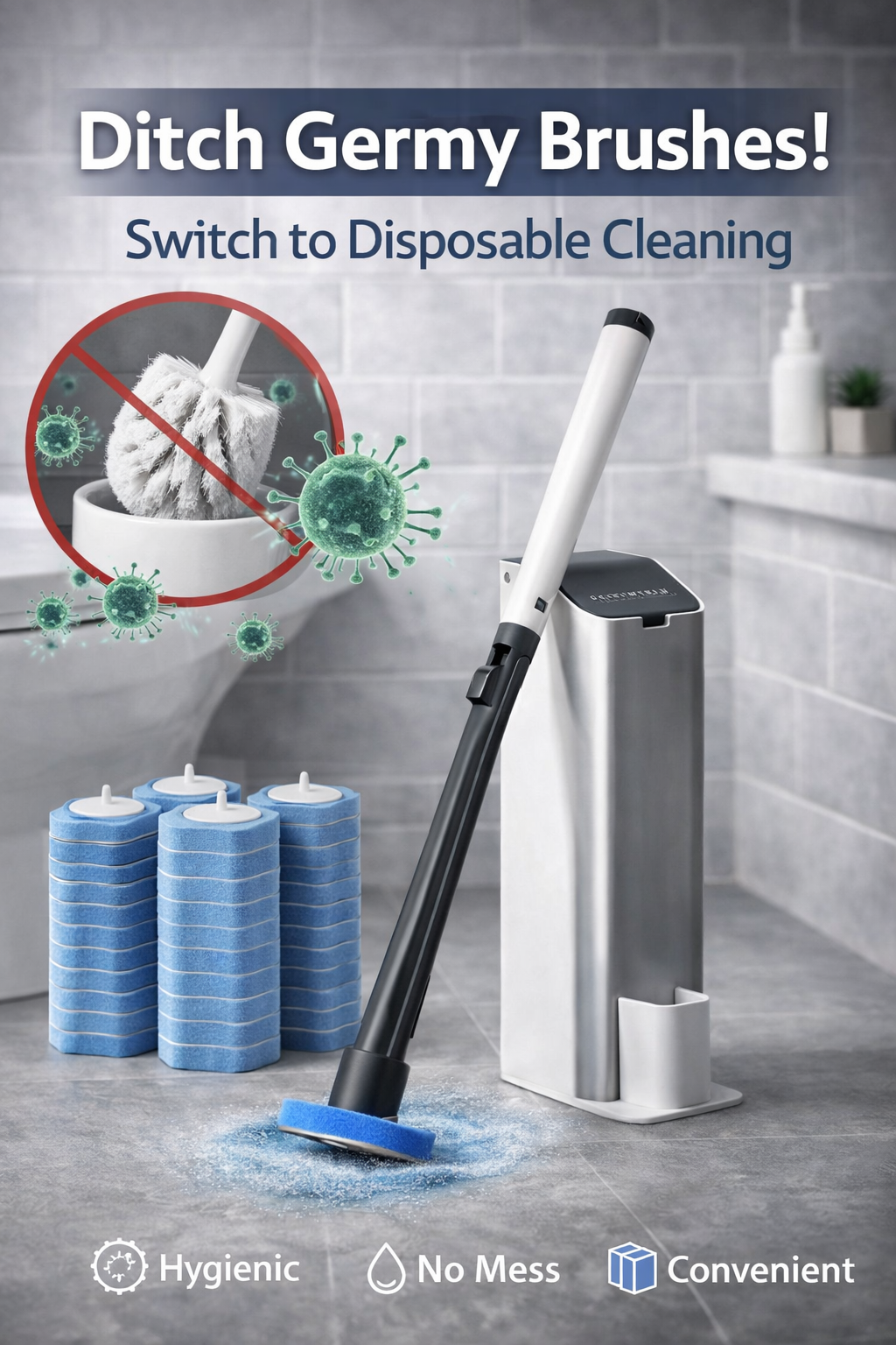 Modern Disposable Toilet Brush Set